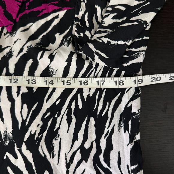 No 21 Top Womens 44 Zebra Animal Button Up Blouse Italy Art to Wear Medium US M - Picture 10 of 12